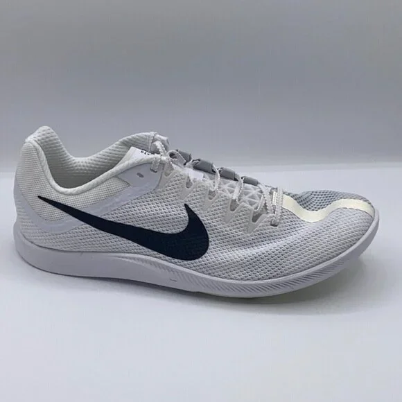 Nike Zoom Rival Shoes Mens White Silver Black Track DC8725-100 Size 8 W/SPIKES
